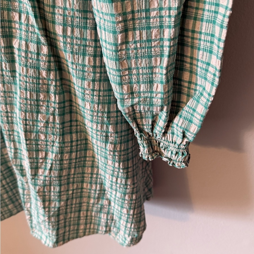 Urban Outfitters UO Viola Check Crinkle Mini Dress Size Medium - Picture 14 of 14